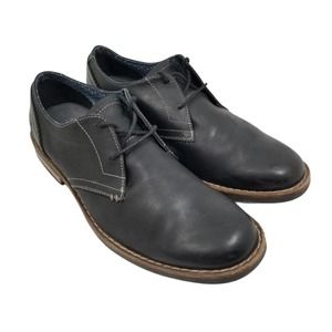 $180 Original Penguin Willie OP Mens Leather Oxford Shoes - BLACK Size 10.5